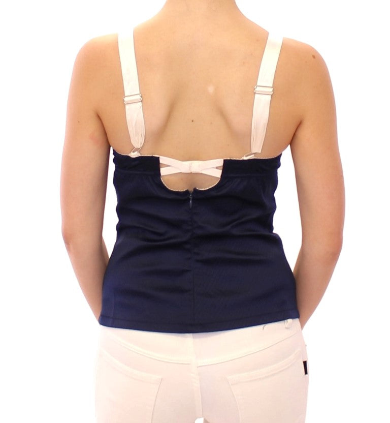 Blue Sailor Motif Stretch Tank Top - ventzia