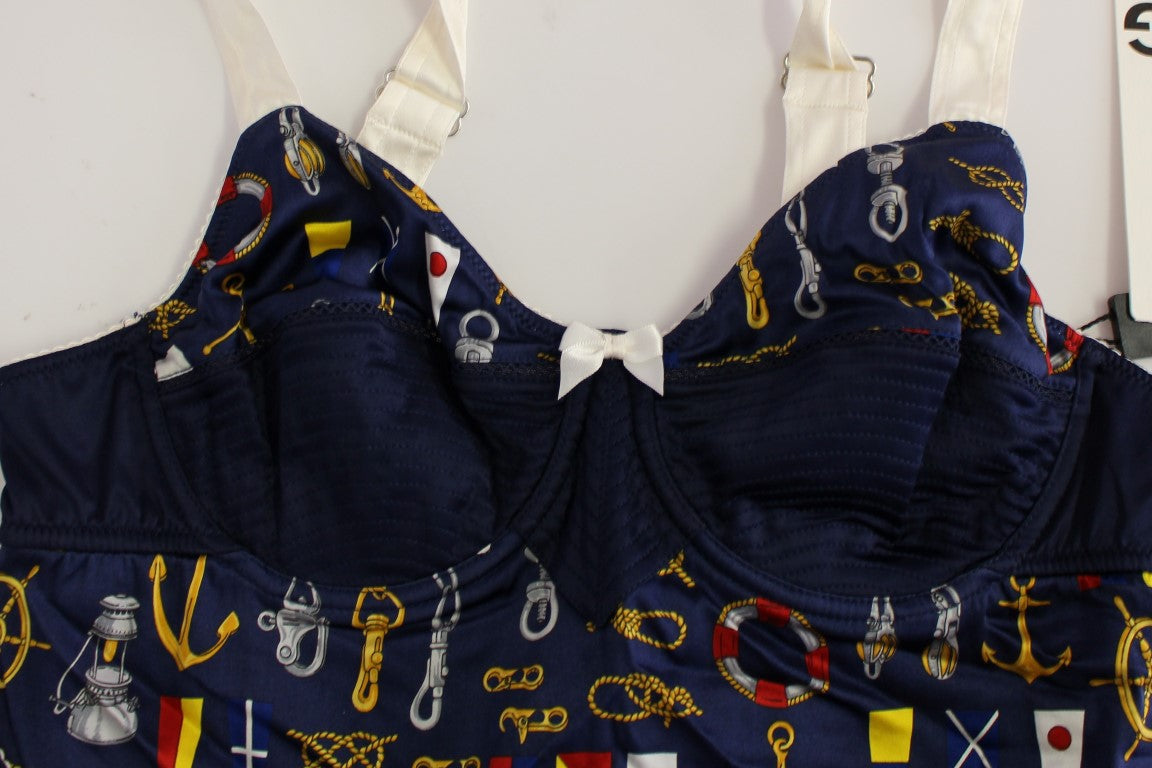 Blue Sailor Motif Stretch Tank Top - ventzia