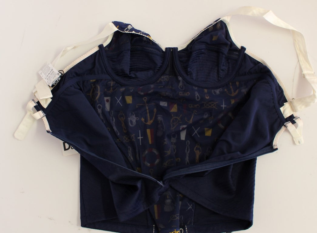 Blue Sailor Motif Stretch Tank Top - ventzia