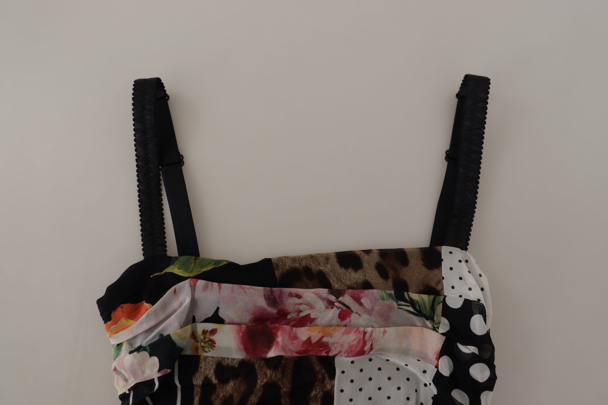 Multicolor Pachwork Midi Floral Silk Leopard Bodycon Dress - ventzia
