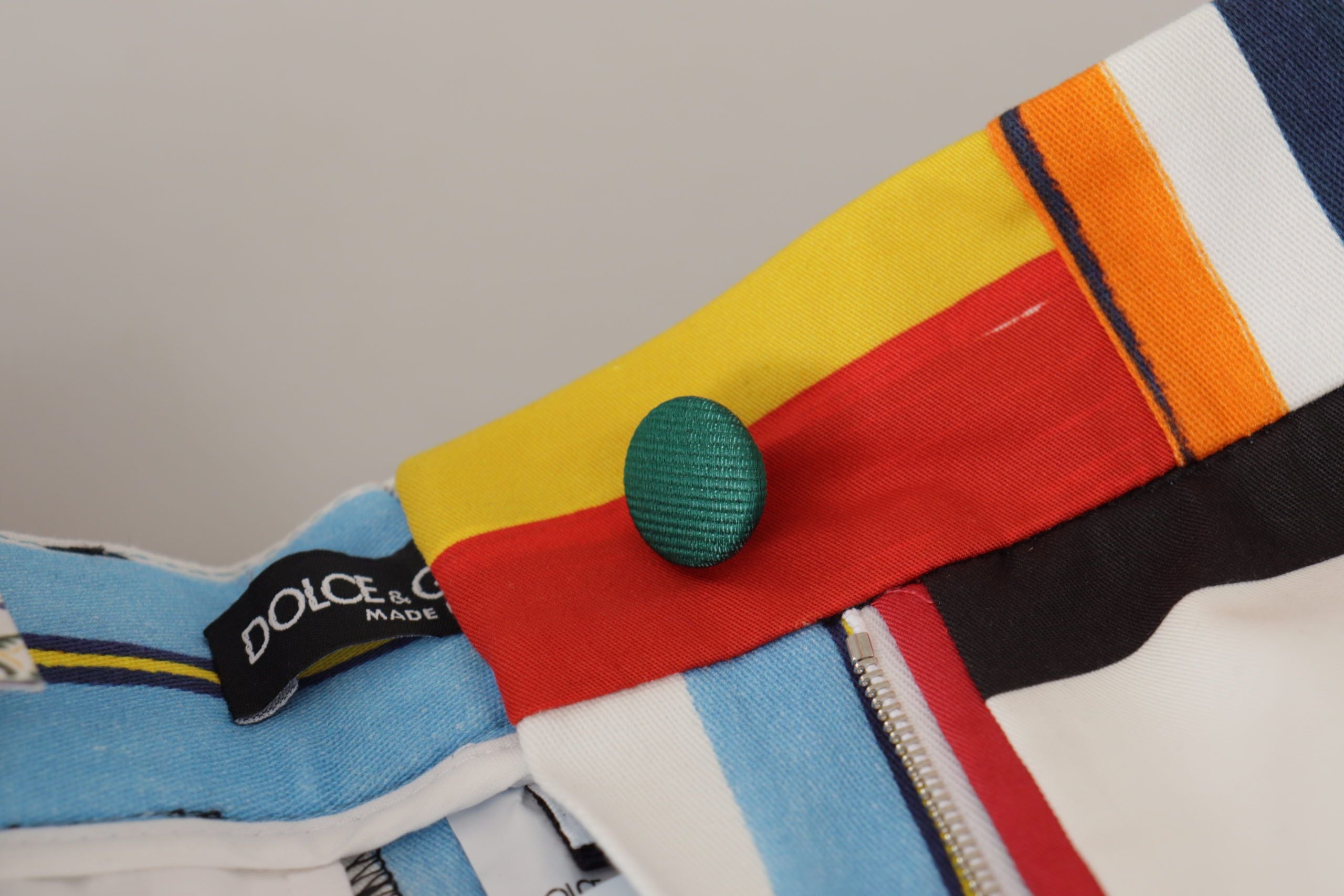 Multicolor Striped High Waist Cotton Pants - ventzia