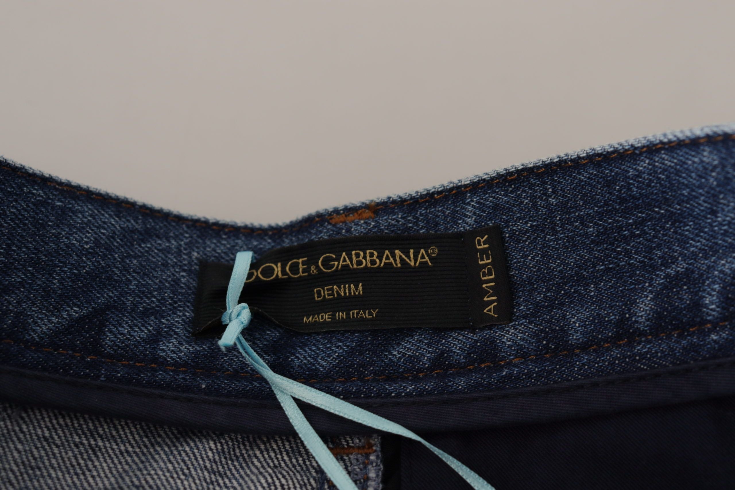 Blue Jeans Jacquard Majolica High Waist Pants - ventzia