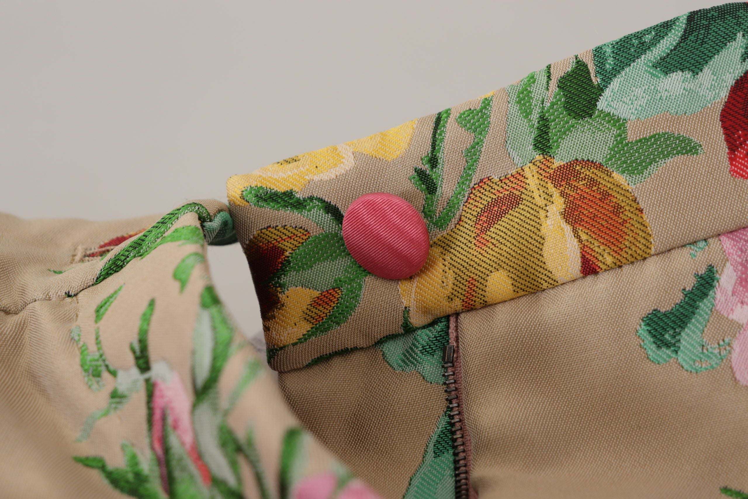 Beige Floral Dress Formal High Waist Pants - ventzia