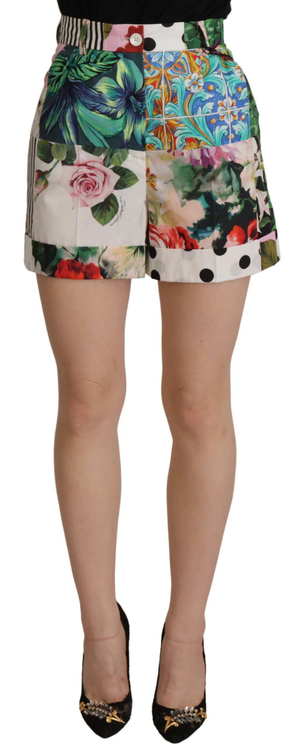 Multicolor High Waist Hot Pants Shorts - ventzia