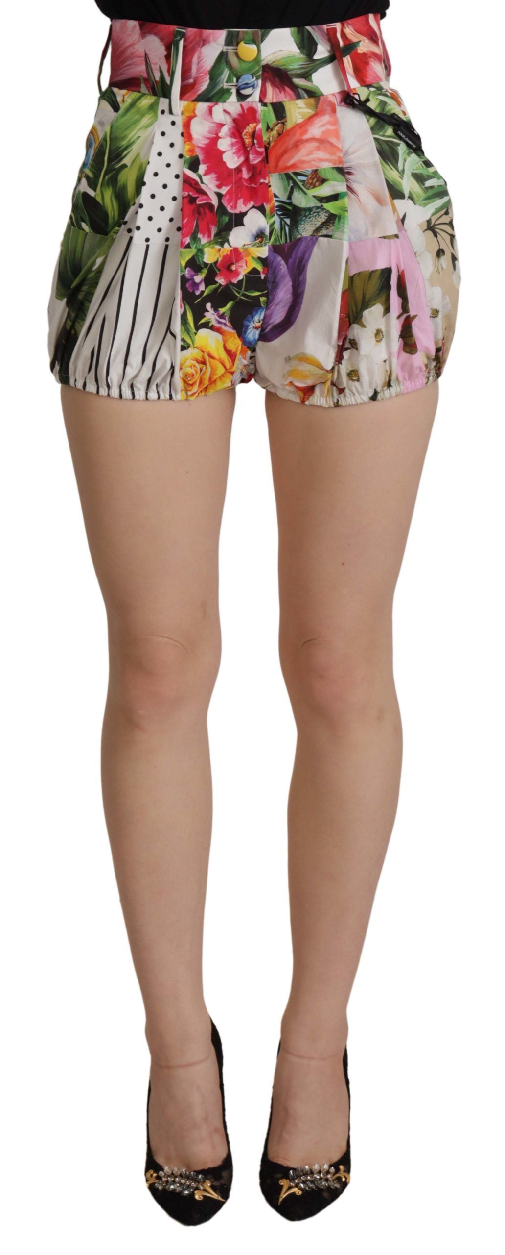 Multicolor High Waist Hot Pants Shorts - ventzia