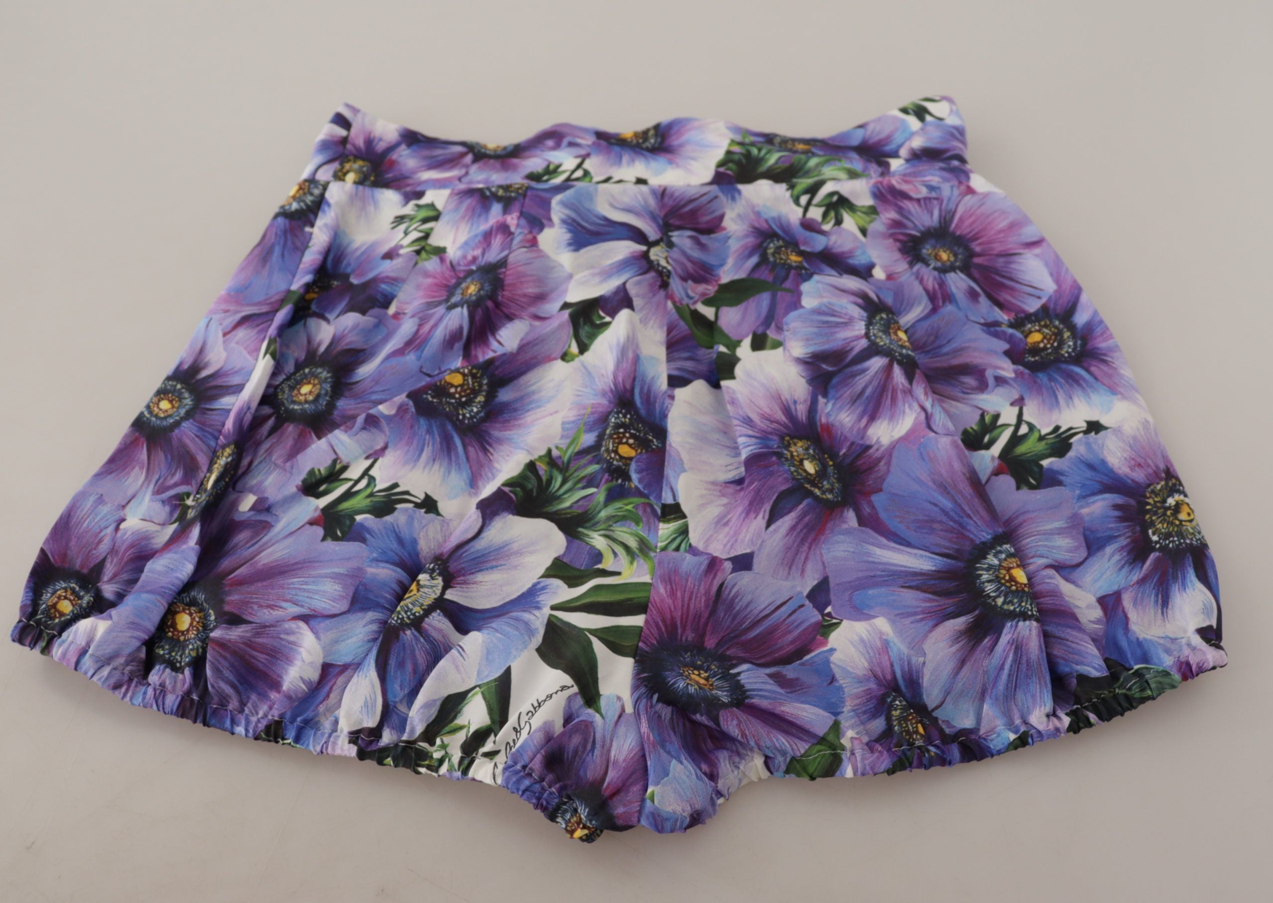 Purple Anemone High Waist Hot Pants Shorts - ventzia