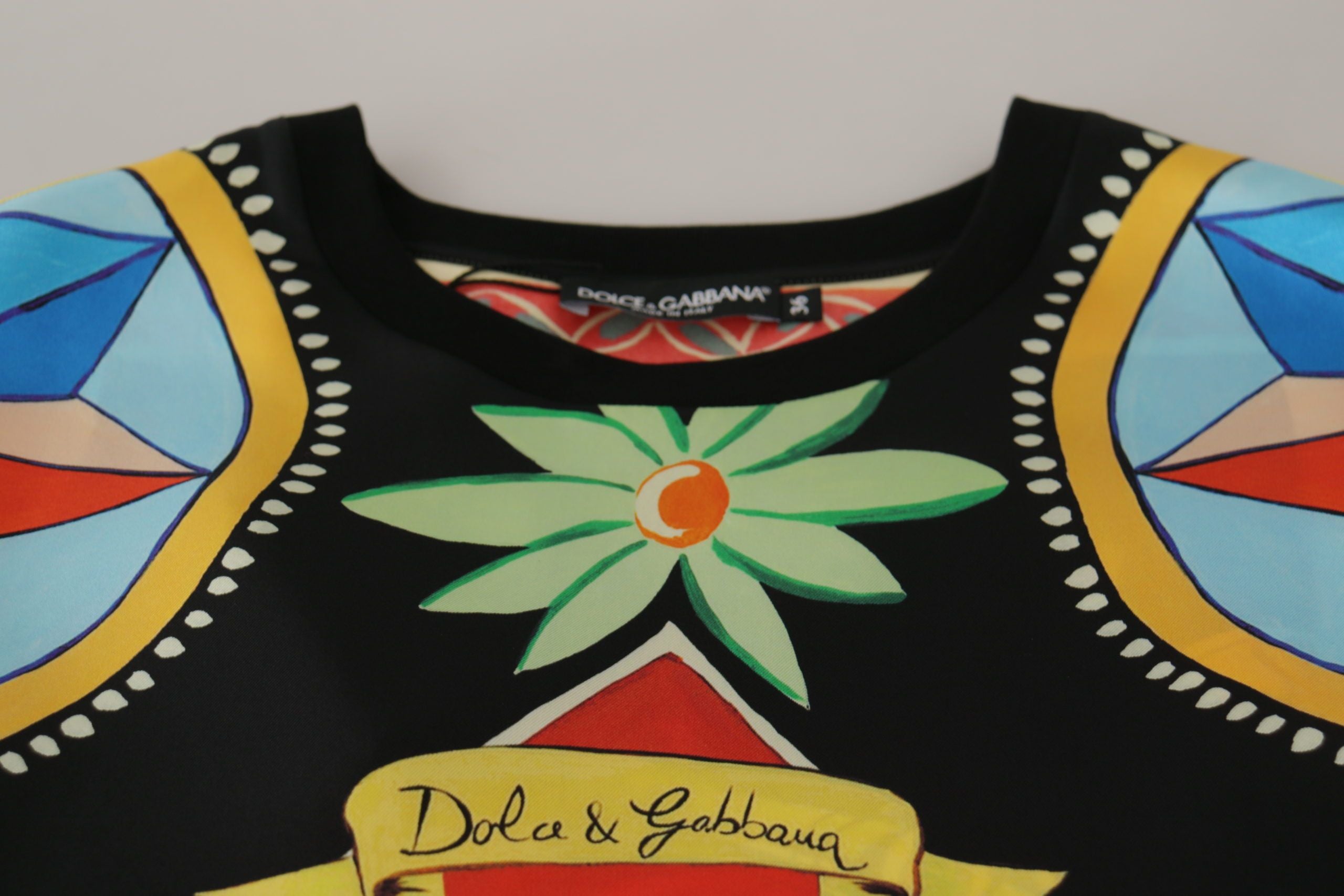 Multicolor Soldier Carretto Silk Top T-shirt - ventzia