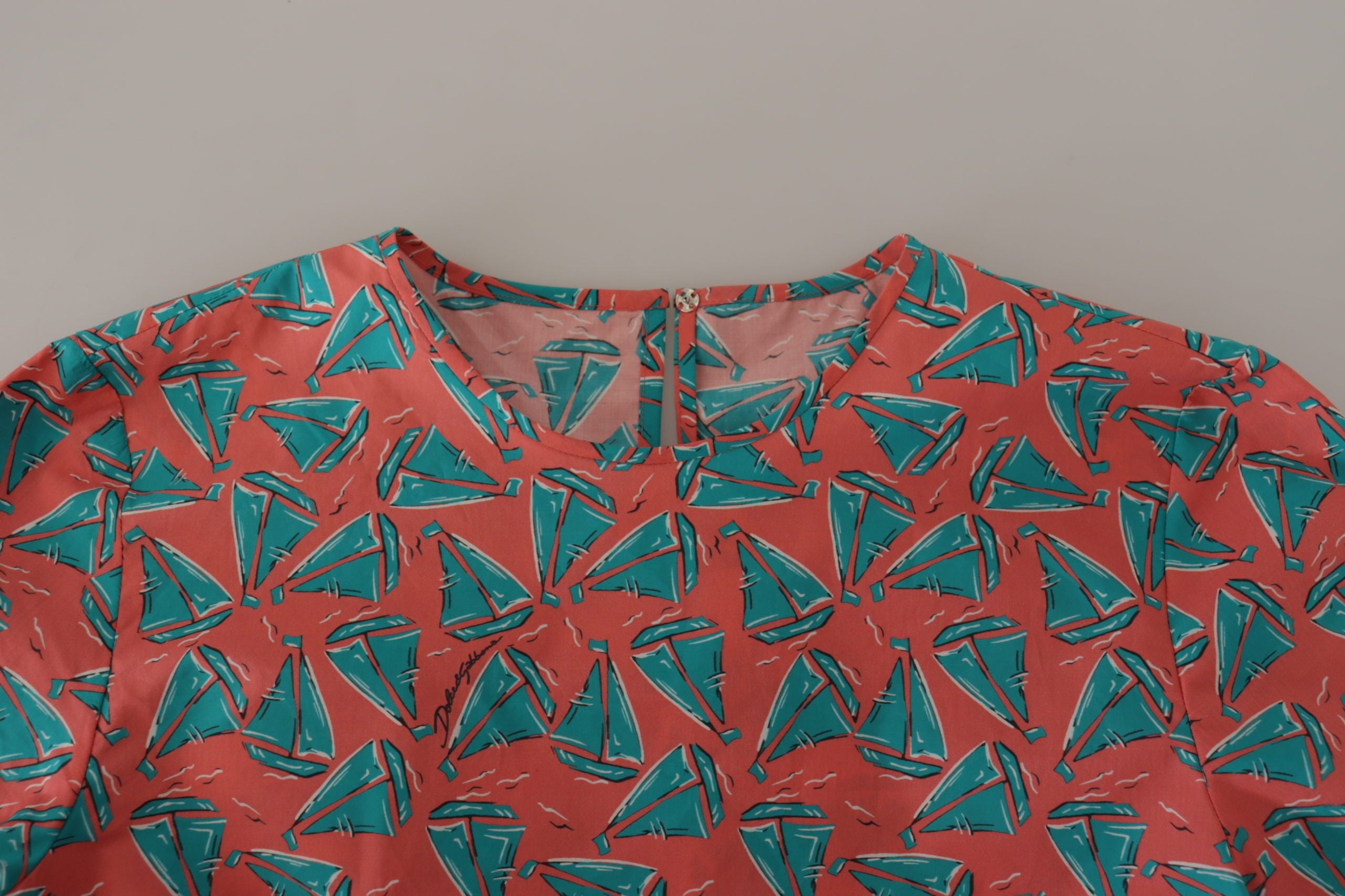 Pink Sail Boat Print Cotton T-shirt - ventzia