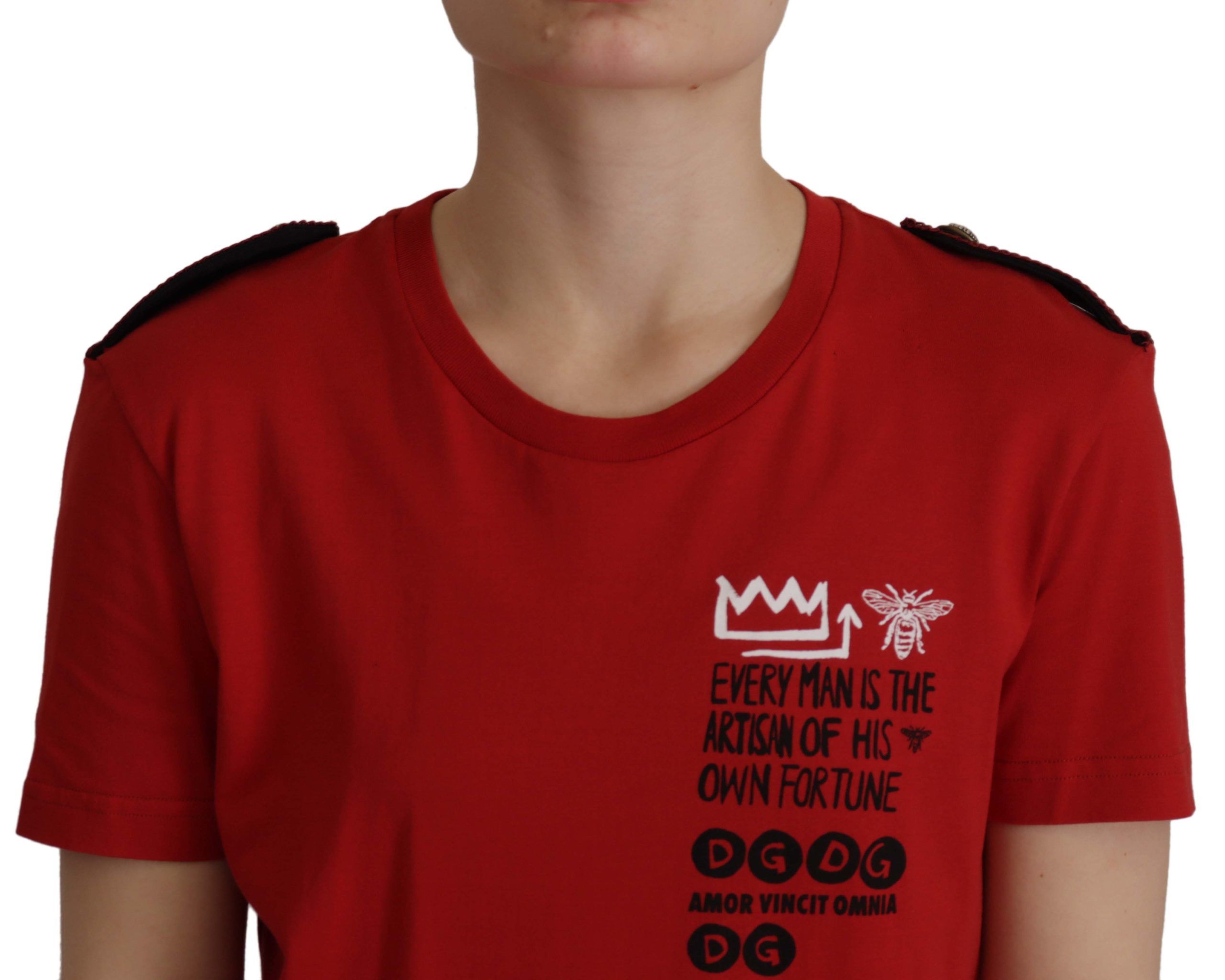 Red Amor Vincit Omnia Crewneck T-shirt - ventzia