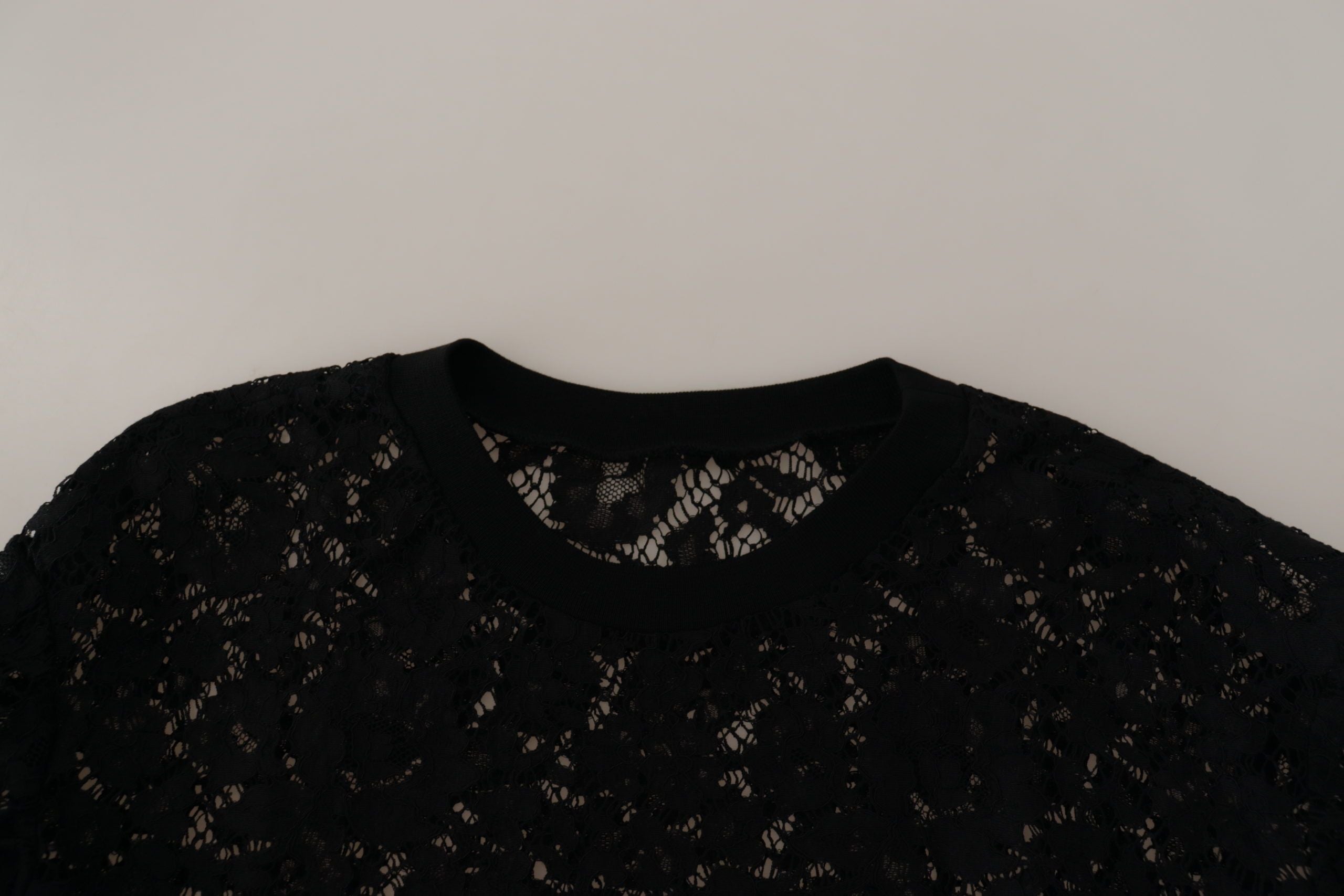 Black Floral Lace Pullover Sicily Blouse - ventzia