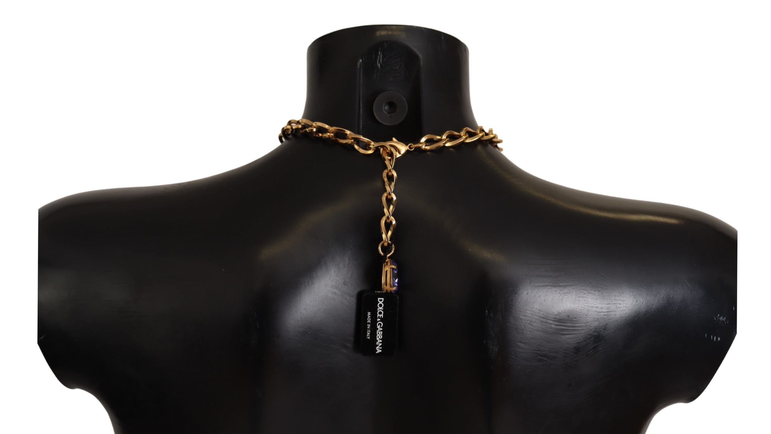 Gold Brass Crystal Purple Pink Pearl Pendants Necklace - ventzia