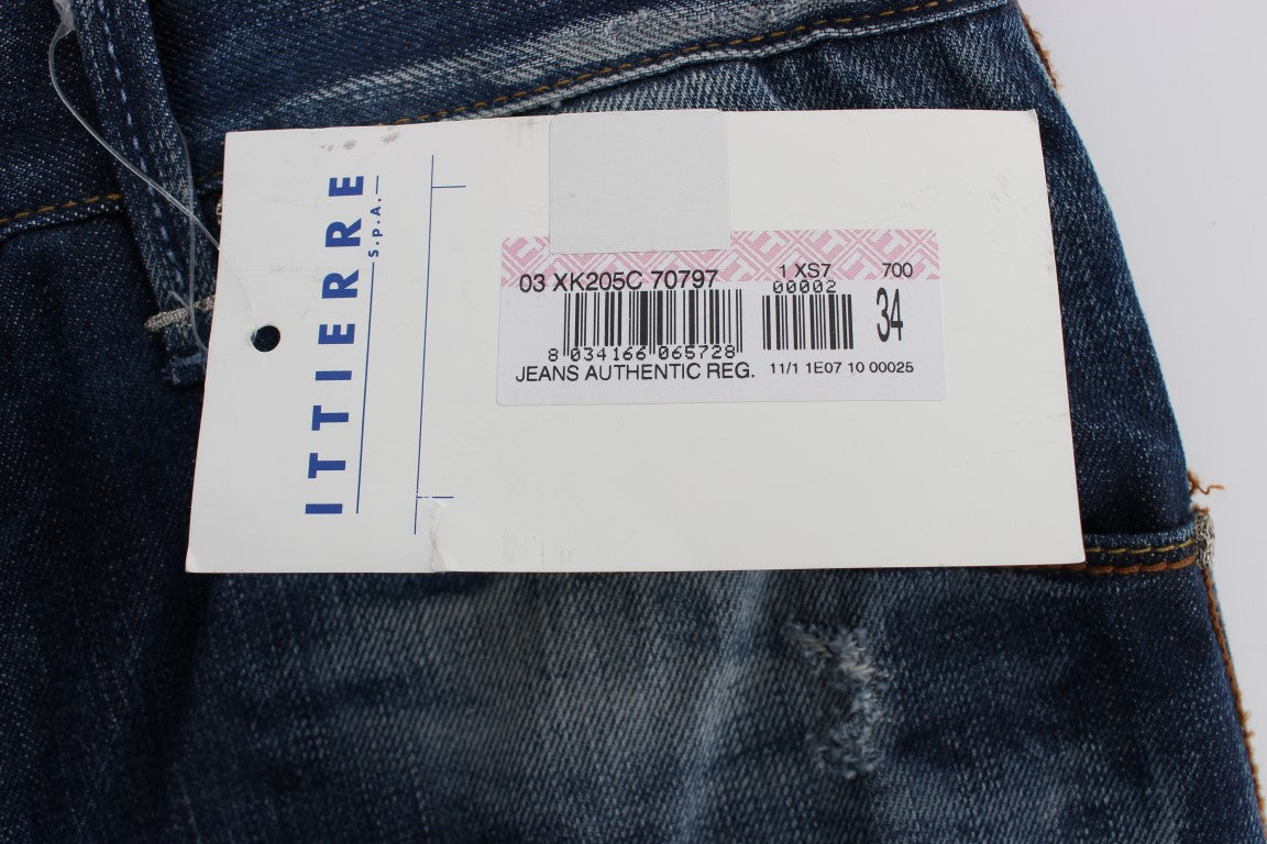 Blue Wash Cotton Denim Regular Fit Jeans - ventzia