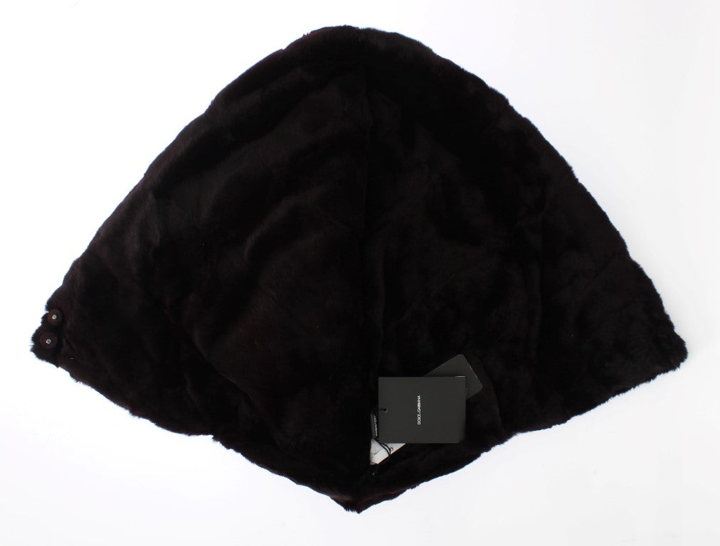 Exclusive Purple Weasel Fur Hooded Scarf - ventzia
