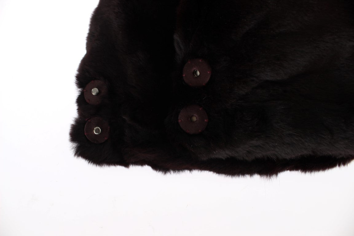 Exclusive Purple Weasel Fur Hooded Scarf - ventzia
