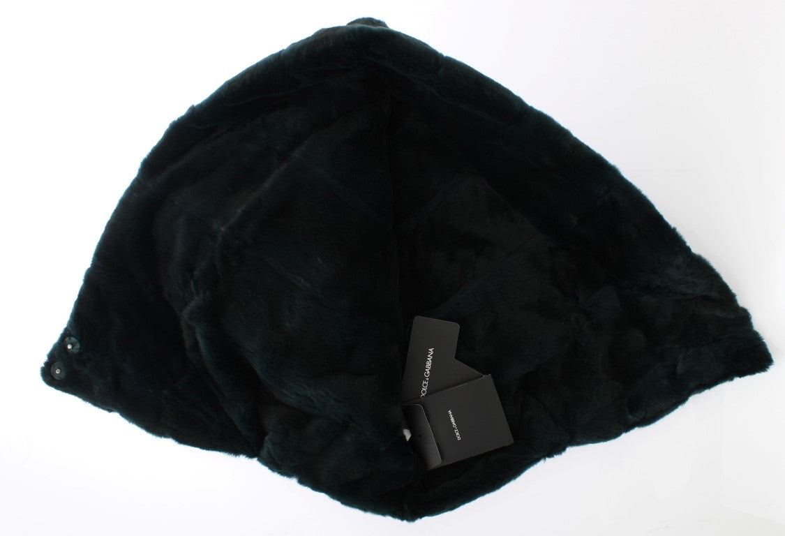 Exclusive Green Weasel Fur Hooded Scarf - ventzia