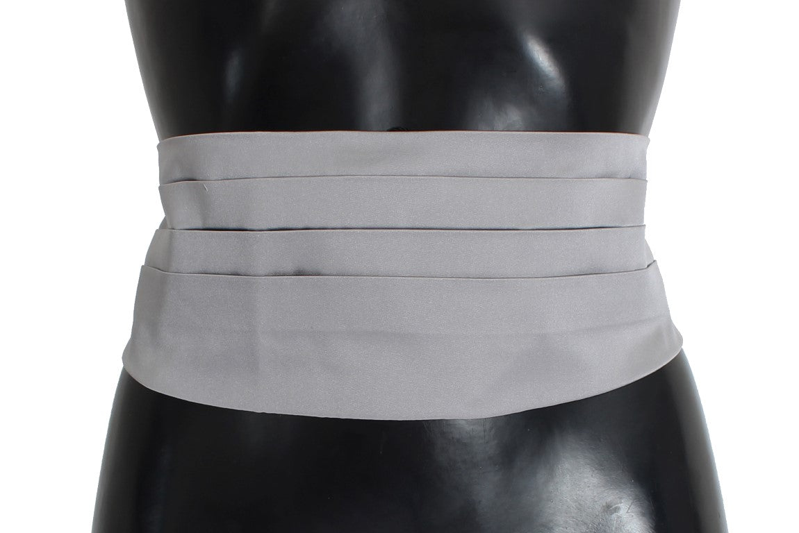 Elegant Silk Gray Cummerbund - ventzia