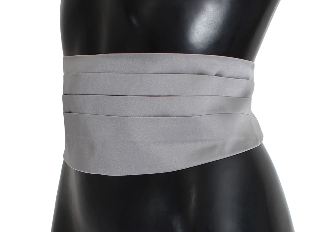 Elegant Silk Gray Cummerbund - ventzia