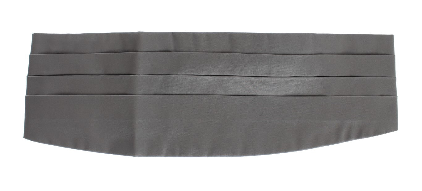 Elegant Silk Gray Cummerbund - ventzia
