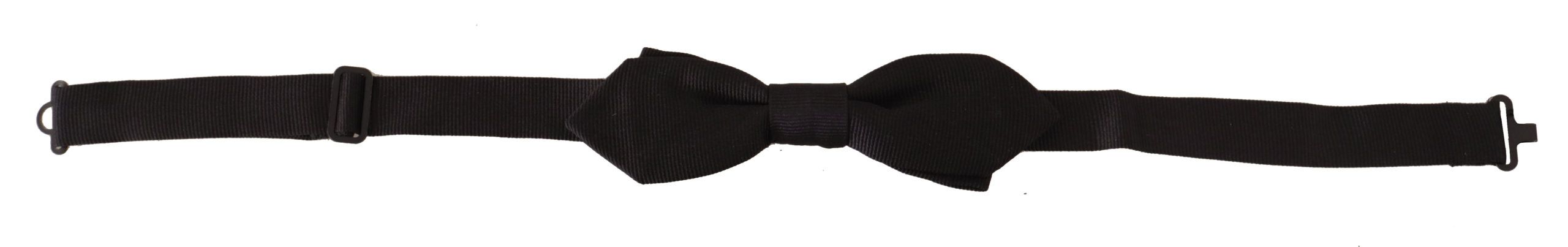 Black Solid 100% Silk Adjustable Neck Papillon Tie