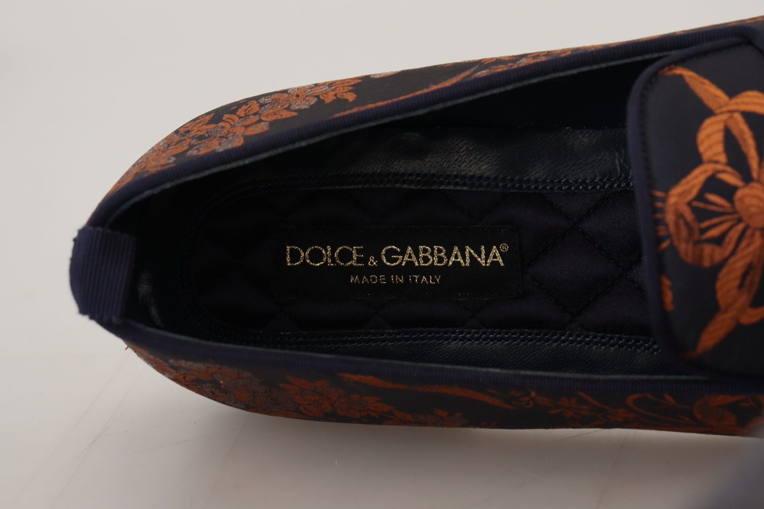 Blue Rust Floral Slippers Loafers Shoes - ventzia