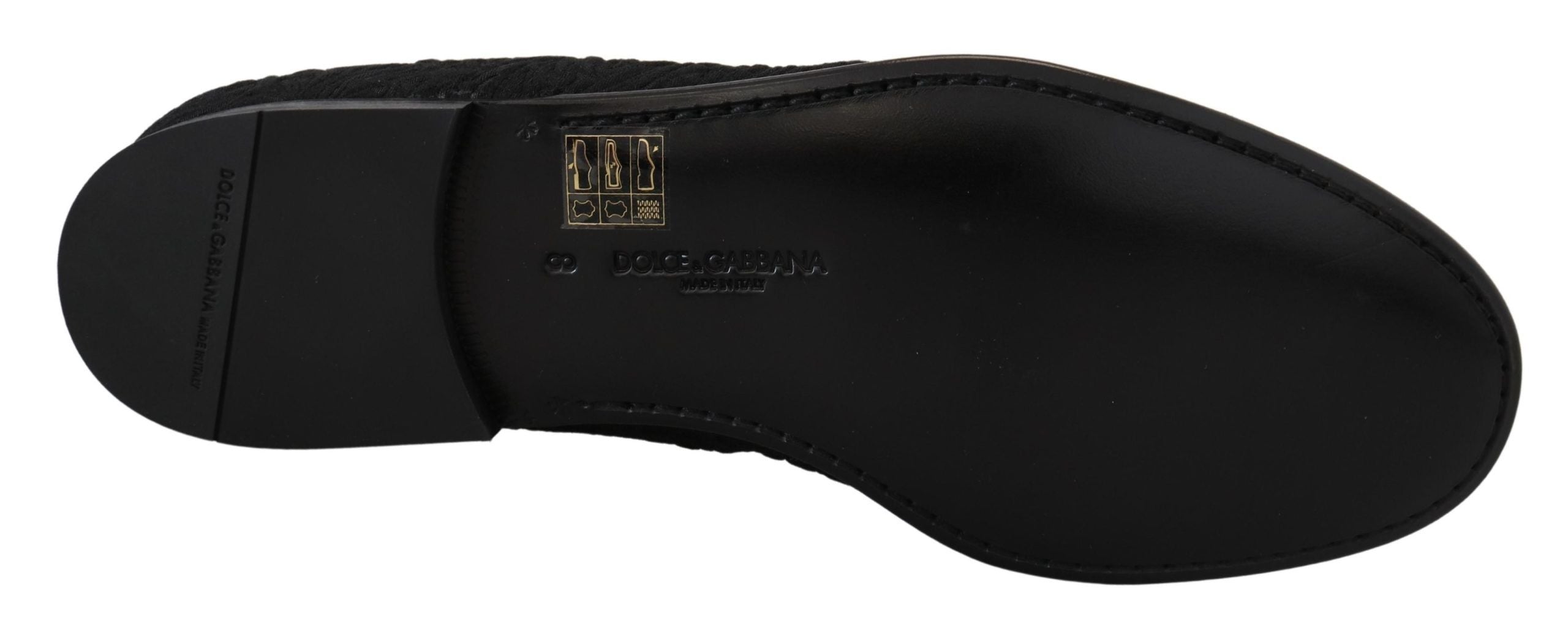 Black Floral Jacquard Slippers Loafers Shoes - ventzia