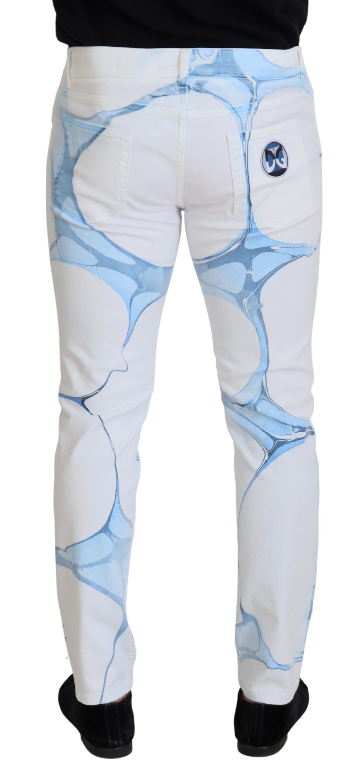 White Blue Denim Cotton Jeans Stretch Skinny Fit Pant - ventzia