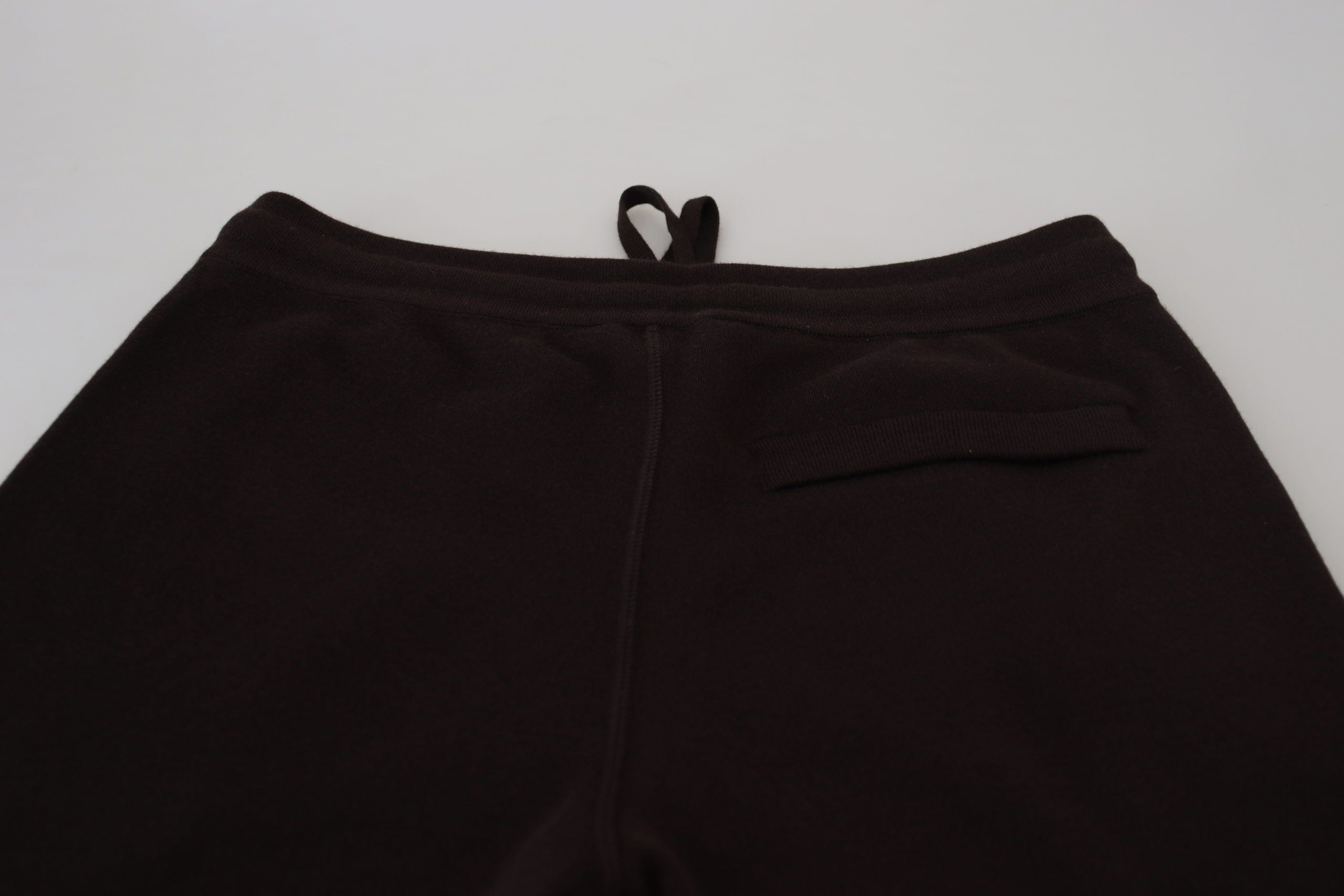 Brown Cashmere Trousers Bottoms Drawstring Pants - ventzia