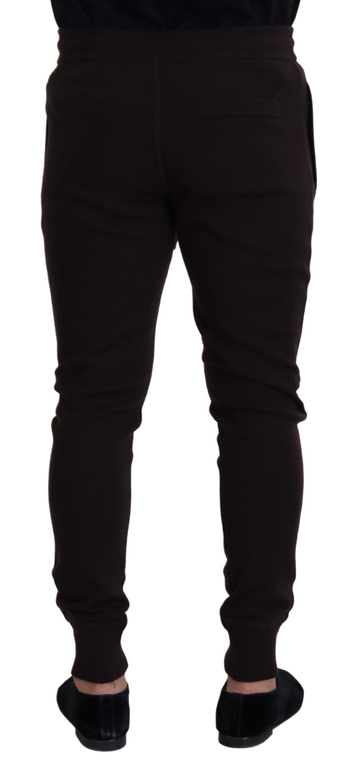 Brown Cashmere Trousers Bottoms Drawstring Pants - ventzia
