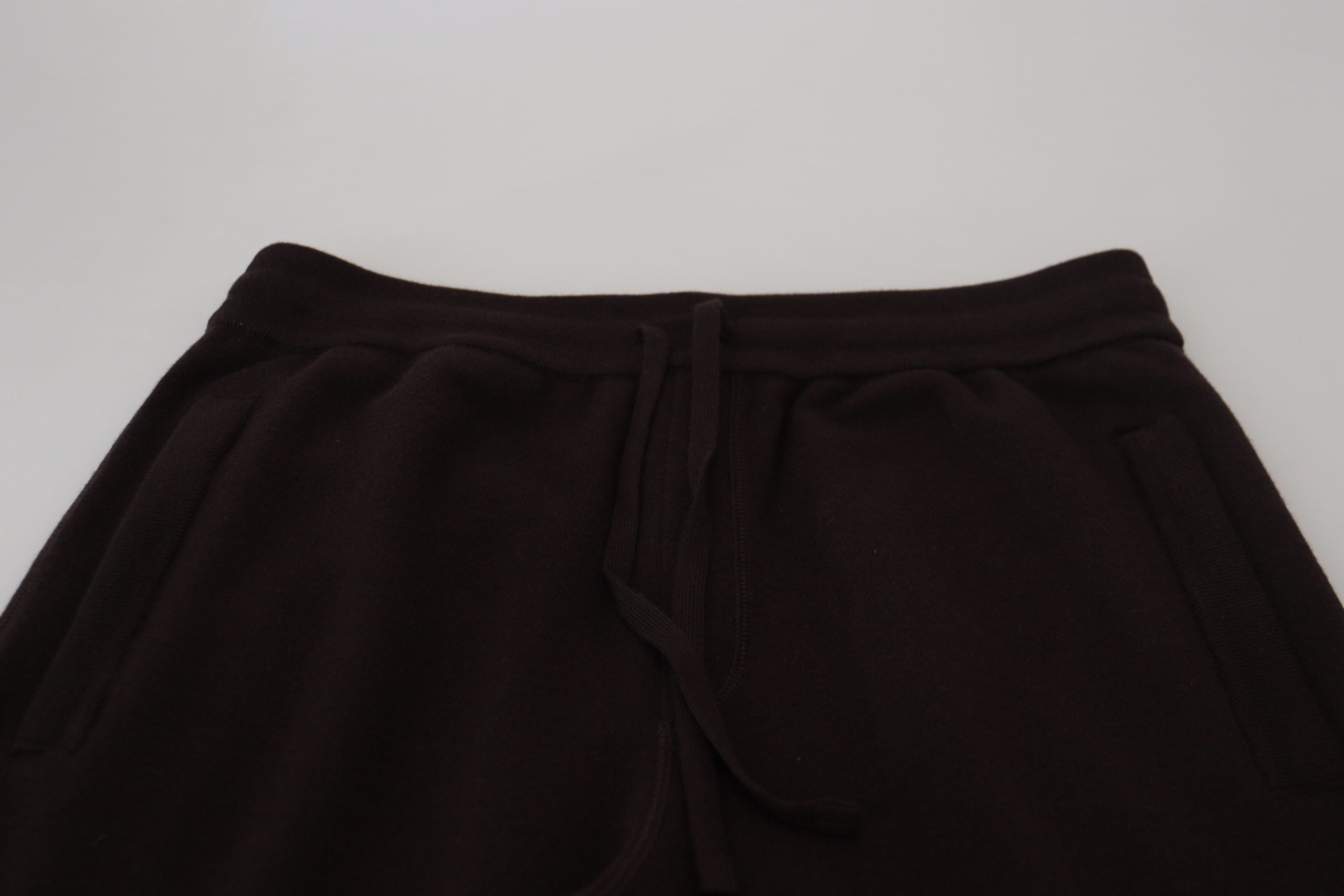 Brown Cashmere Trousers Bottoms Drawstring Pants - ventzia