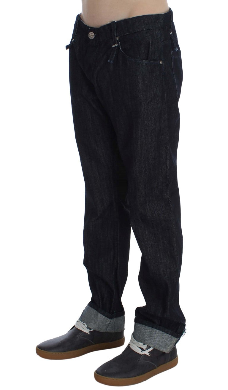 Elegant Straight Fit Blue Mens Jeans - ventzia