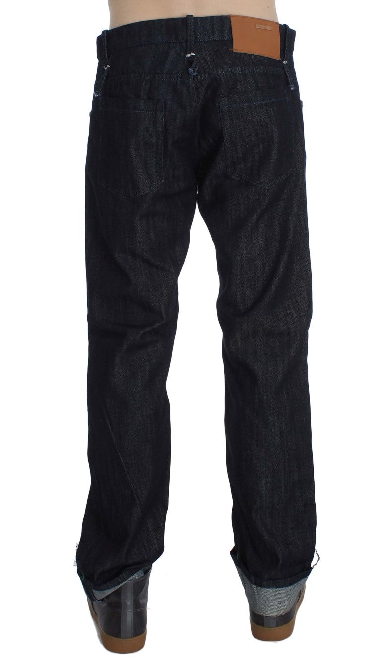 Elegant Straight Fit Blue Mens Jeans - ventzia