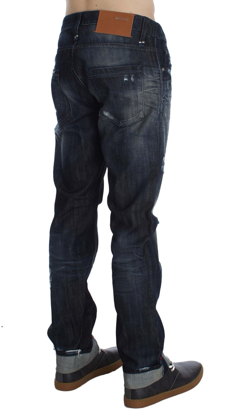 Elegant Regular Straight Fit Blue Jeans - ventzia