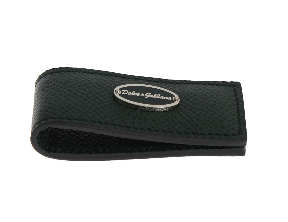 Elegant Green Leather Money Clip - ventzia