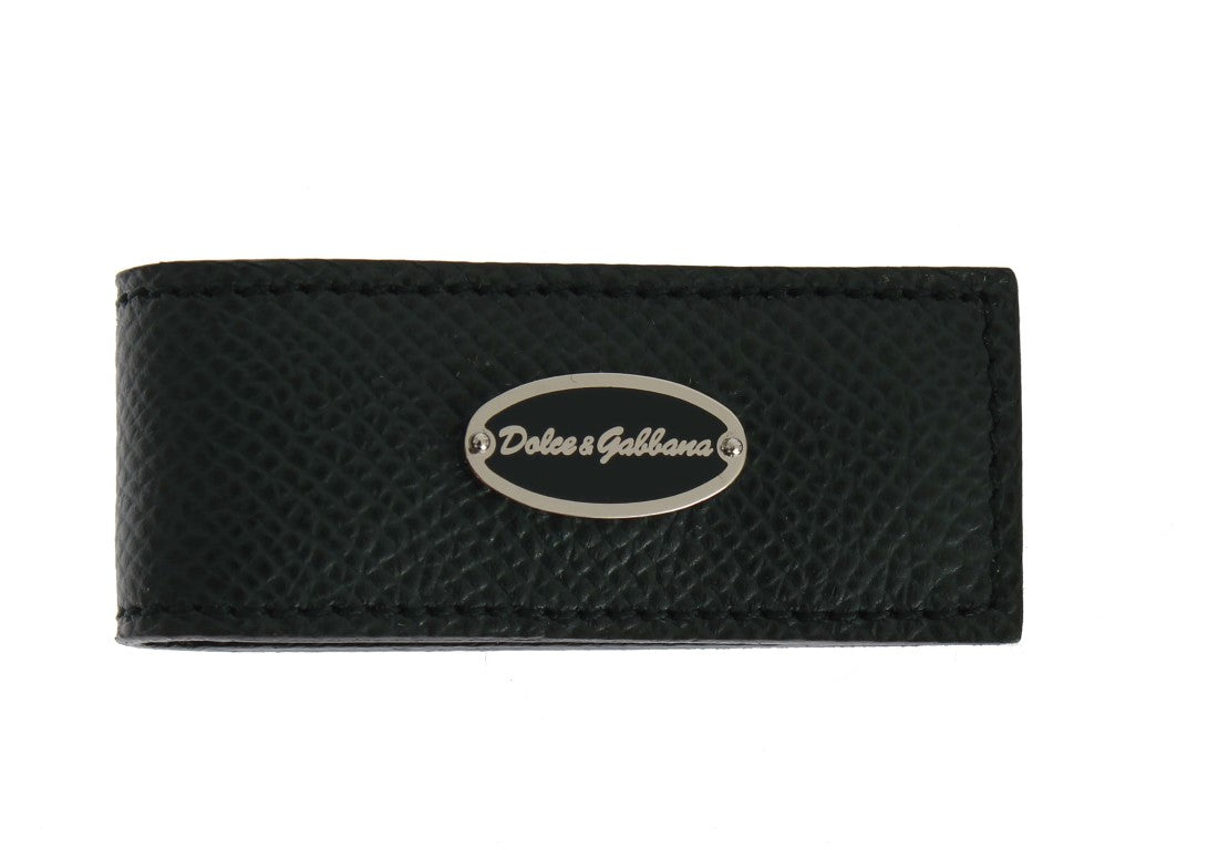 Elegant Green Leather Money Clip - ventzia