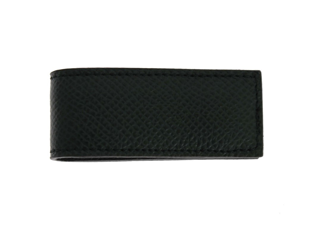 Elegant Green Leather Money Clip - ventzia