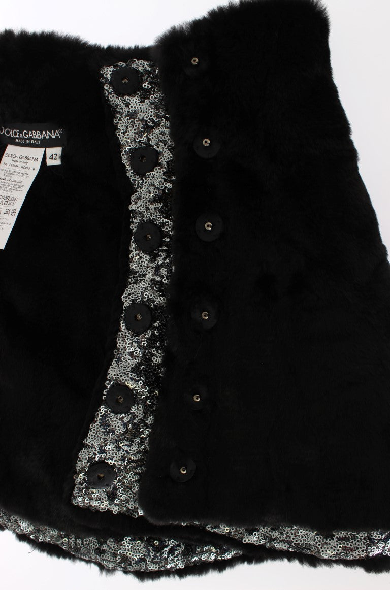 Elegant Floral Sequined Fur Scarf - ventzia