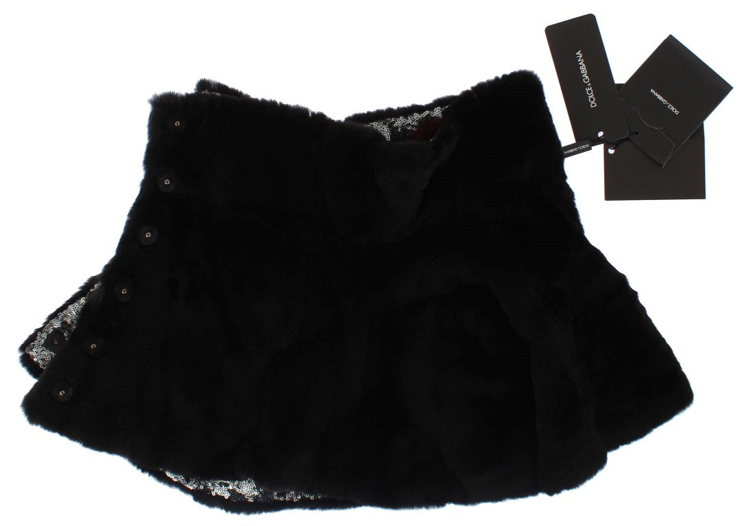Elegant Floral Sequined Fur Scarf - ventzia