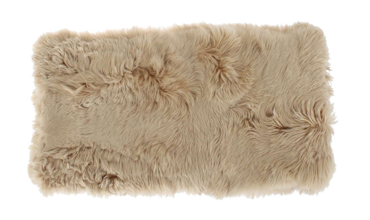 Elegant Alpaca Fur Shoulder Wrap in Beige - ventzia