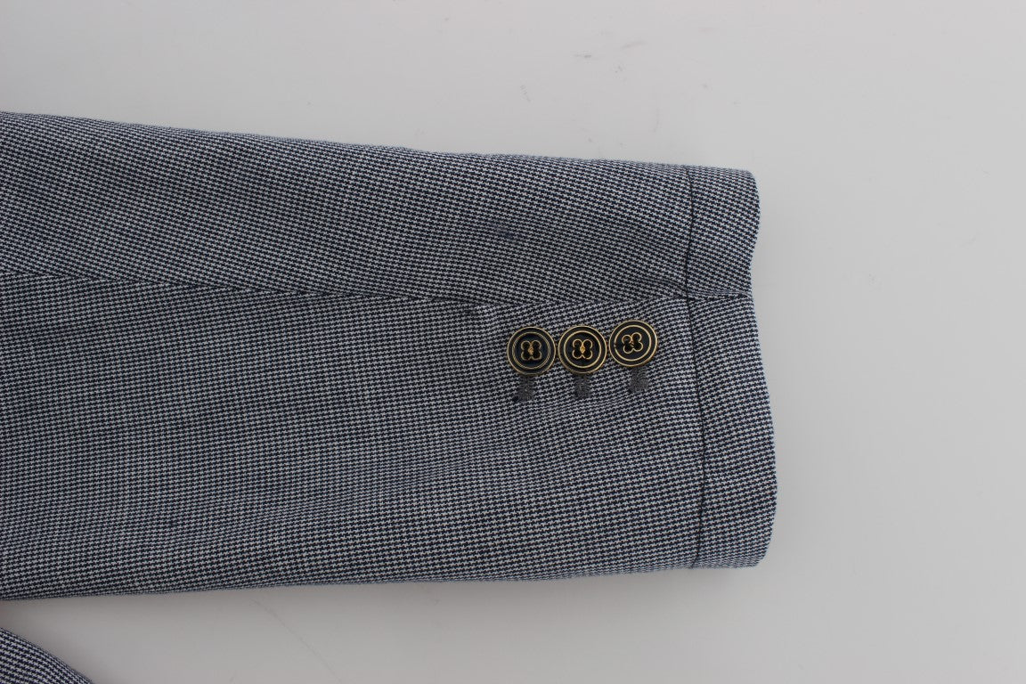 Elegant Double-Breasted Blue Blazer - ventzia