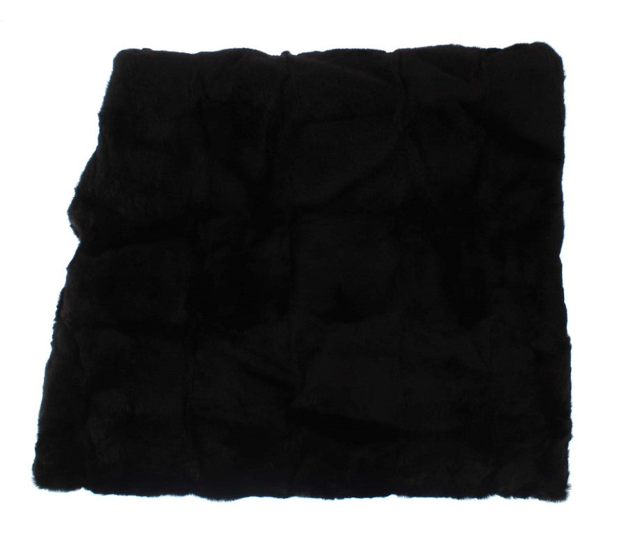 Chic Black Weasel Fur Hooded Scarf Wrap - ventzia