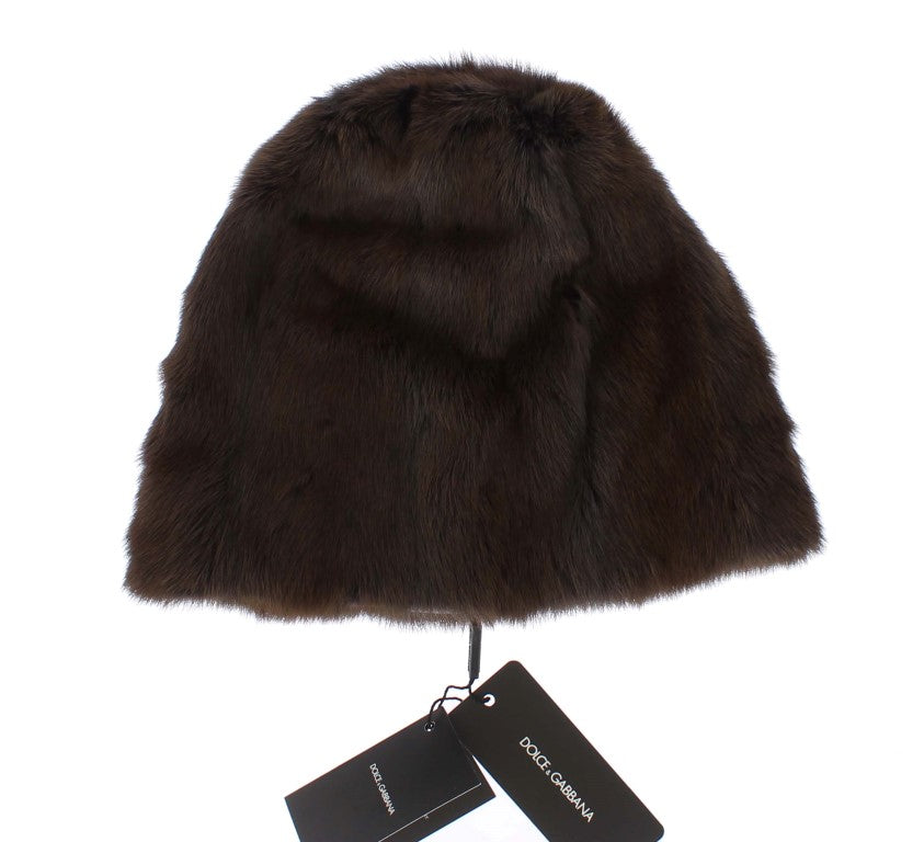 Luxurious Brown Weasel Fur Beanie - ventzia