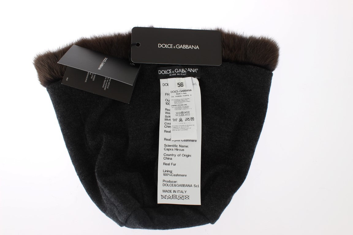 Luxurious Brown Weasel Fur Beanie - ventzia