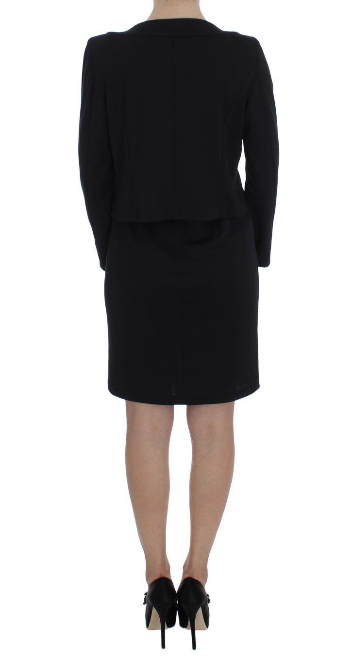 Chic Polka Dot Dress & Sweater Set - ventzia