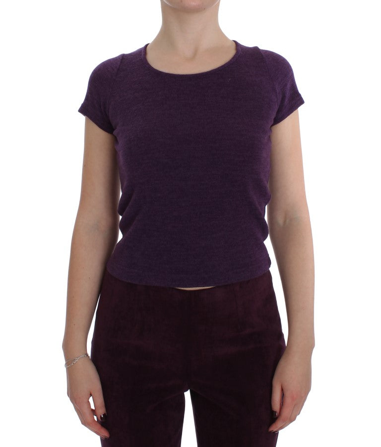 Elegant Purple Wool Blend Three Piece Suit Set - ventzia