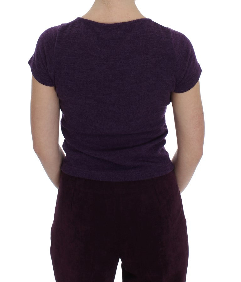 Elegant Purple Wool Blend Three Piece Suit Set - ventzia