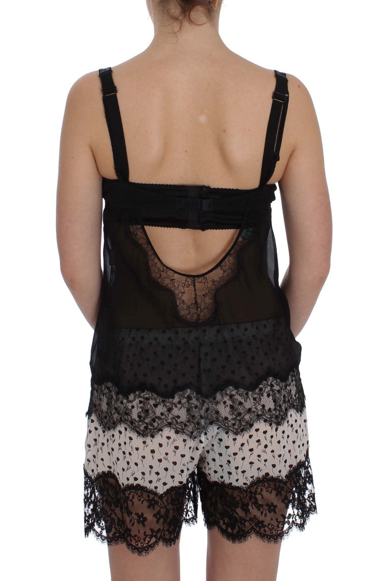 Elegant Silk Floral Lace Babydoll Chemise - ventzia