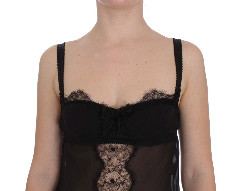 Elegant Silk Floral Lace Babydoll Chemise - ventzia