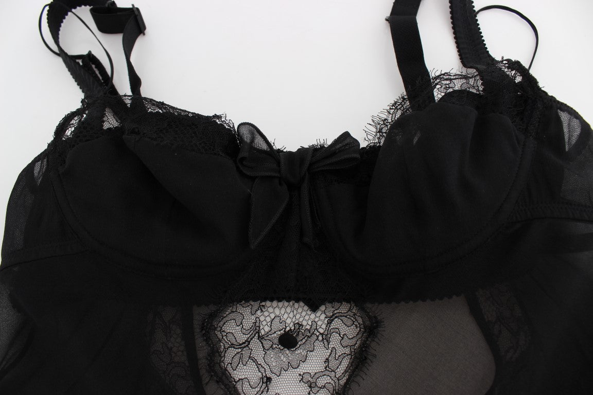 Elegant Silk Floral Lace Babydoll Chemise - ventzia