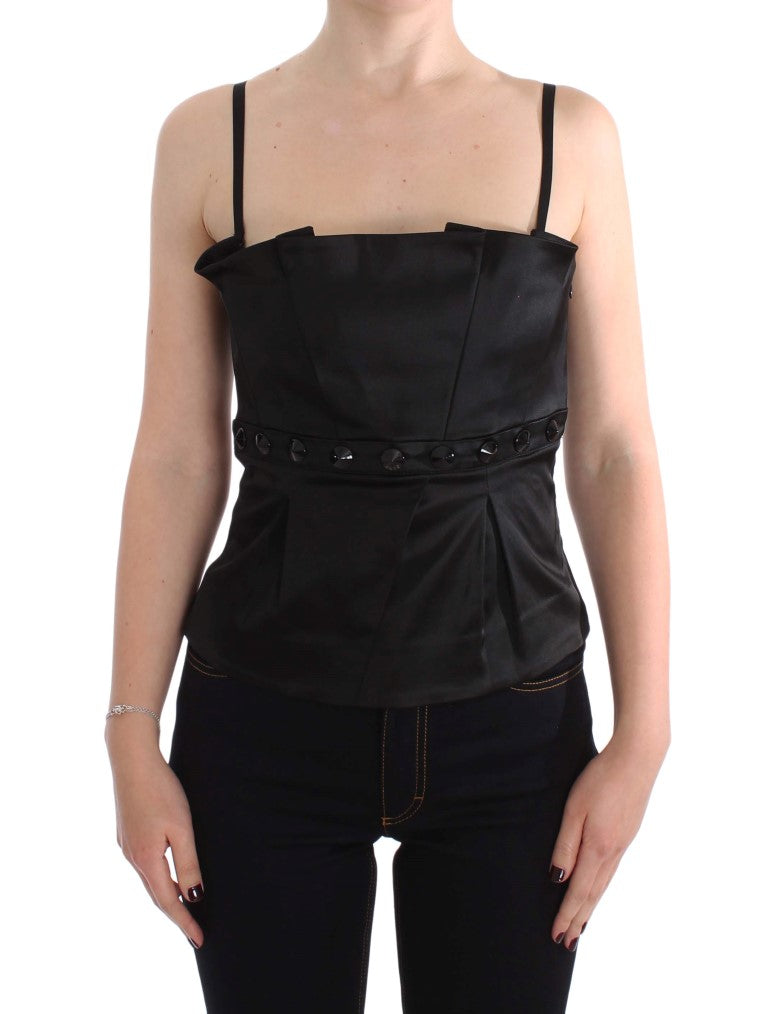 Elegant Black Evening Cami Top - ventzia