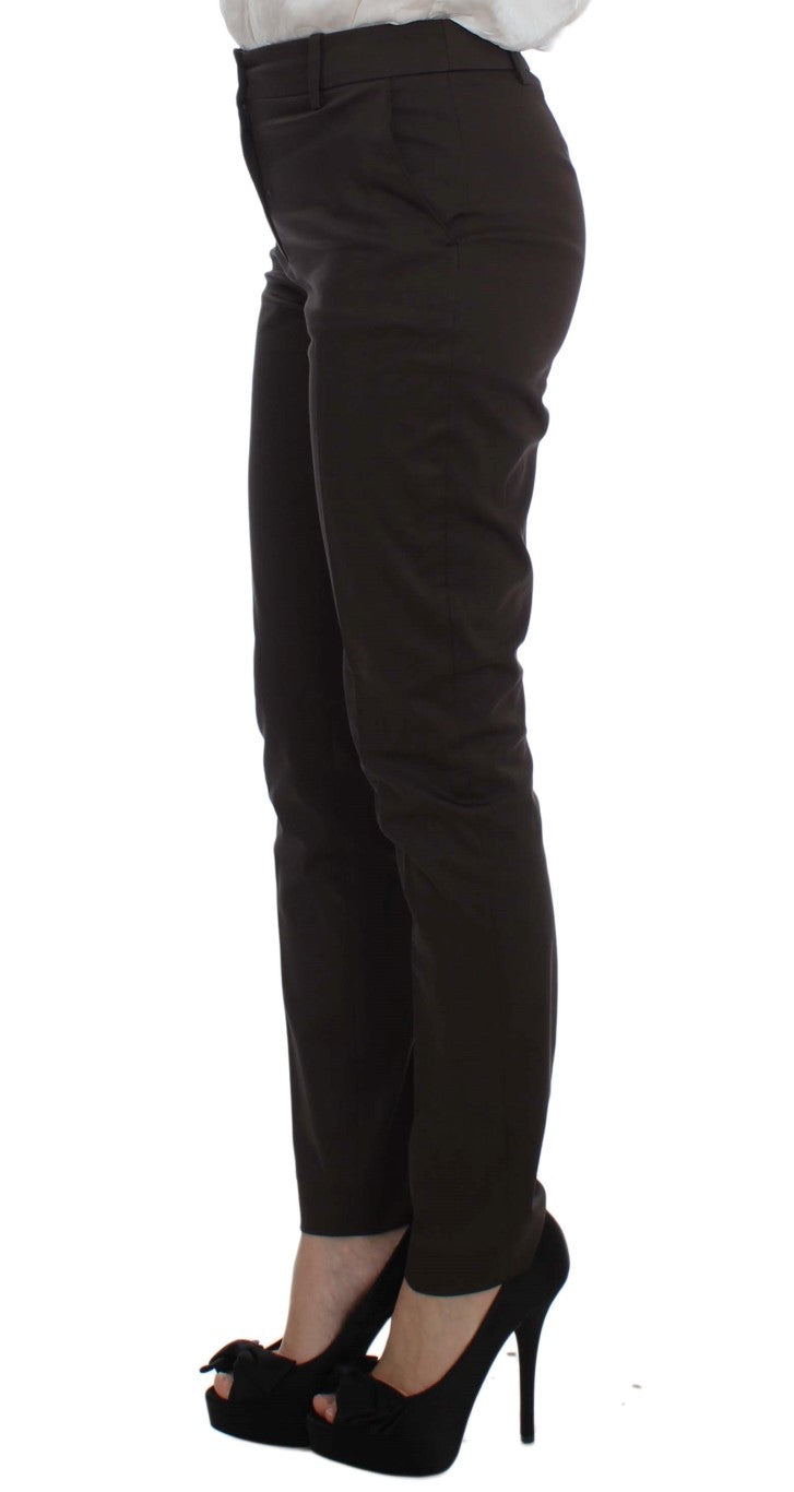 Chic Brown Cotton-Elastane Suit Set - ventzia